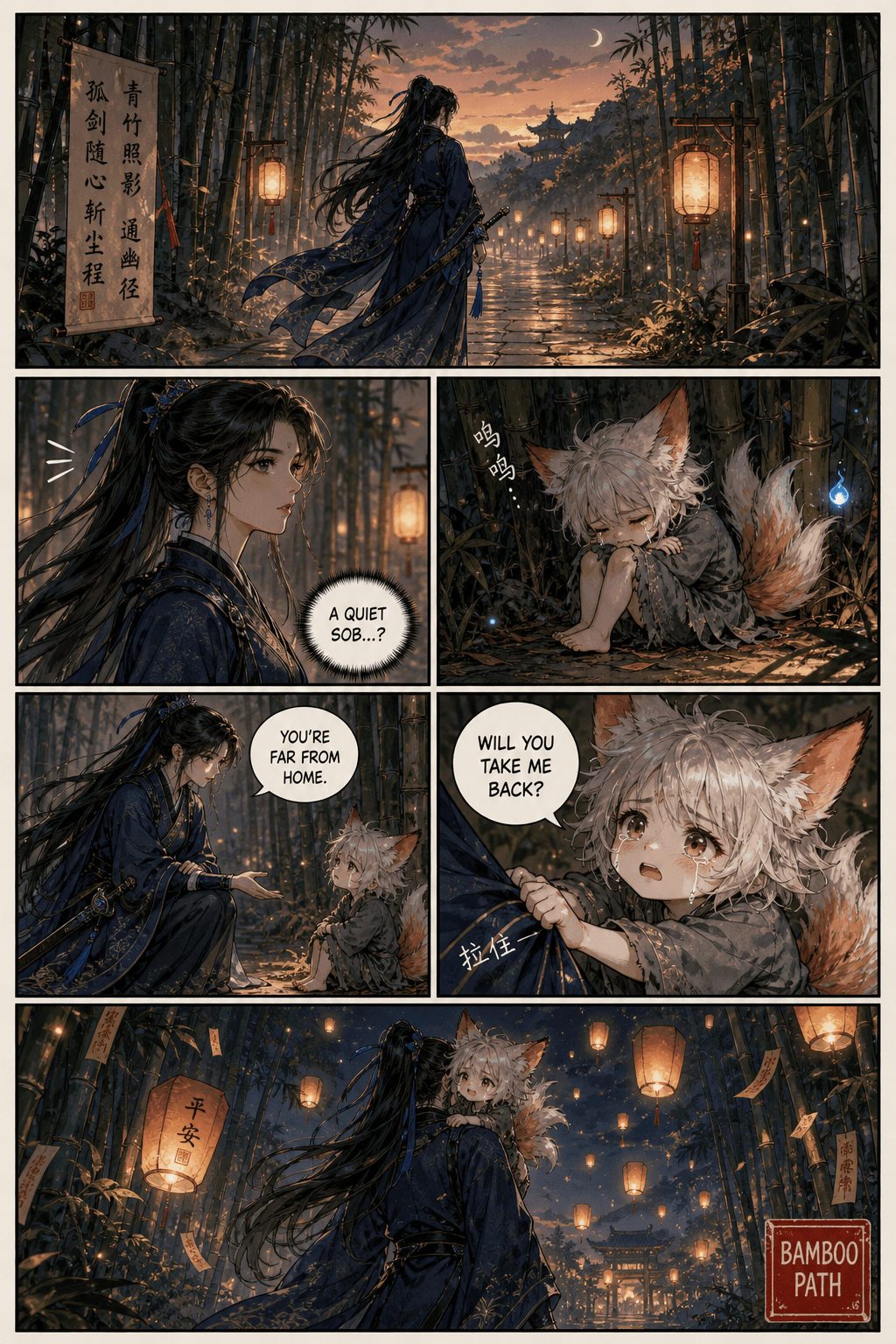 A free sample episode generated by Manhua Generator